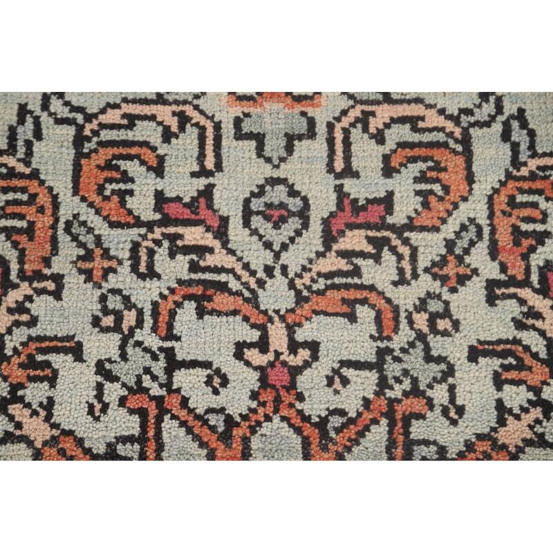 Geometric Heriz-Serapi Oriental Octagon Rug Handmade Wool Carpet - 5'11" x 5'10"