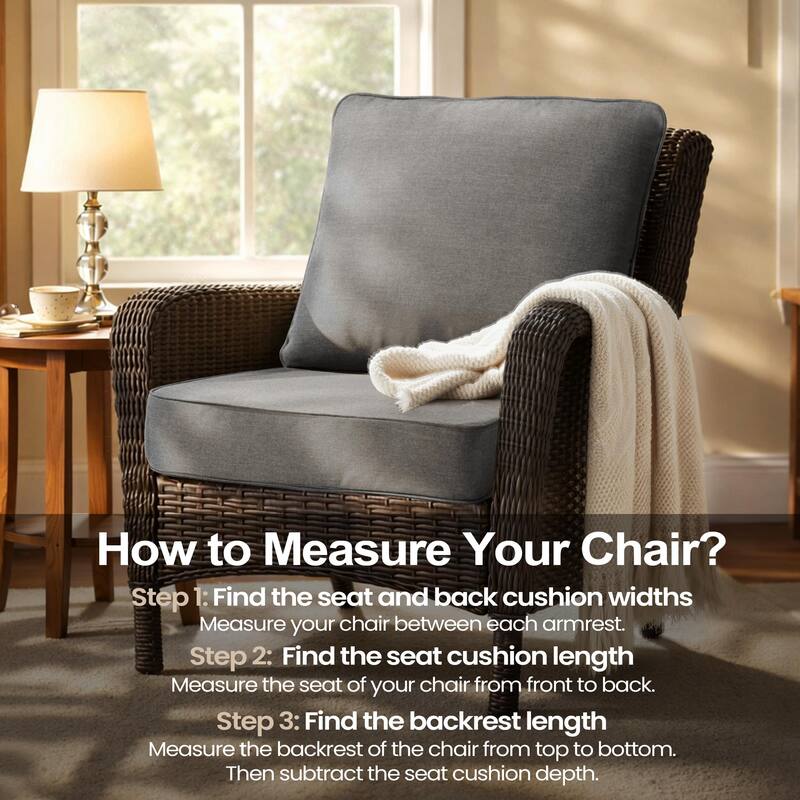 24''Wx24''Dx5.5''in T Outdoor Indoor Patio Premium Fabric Seat Cushions Set (Seat & Back)