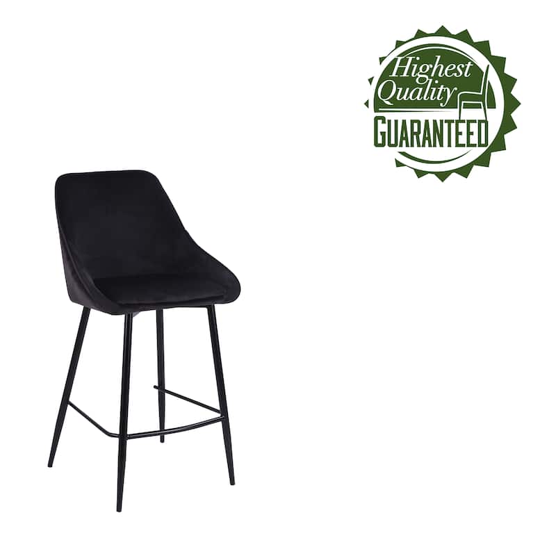 Porthos Home Uva Counter Stools Set of 2, Velvet Upholstery, Iron Legs