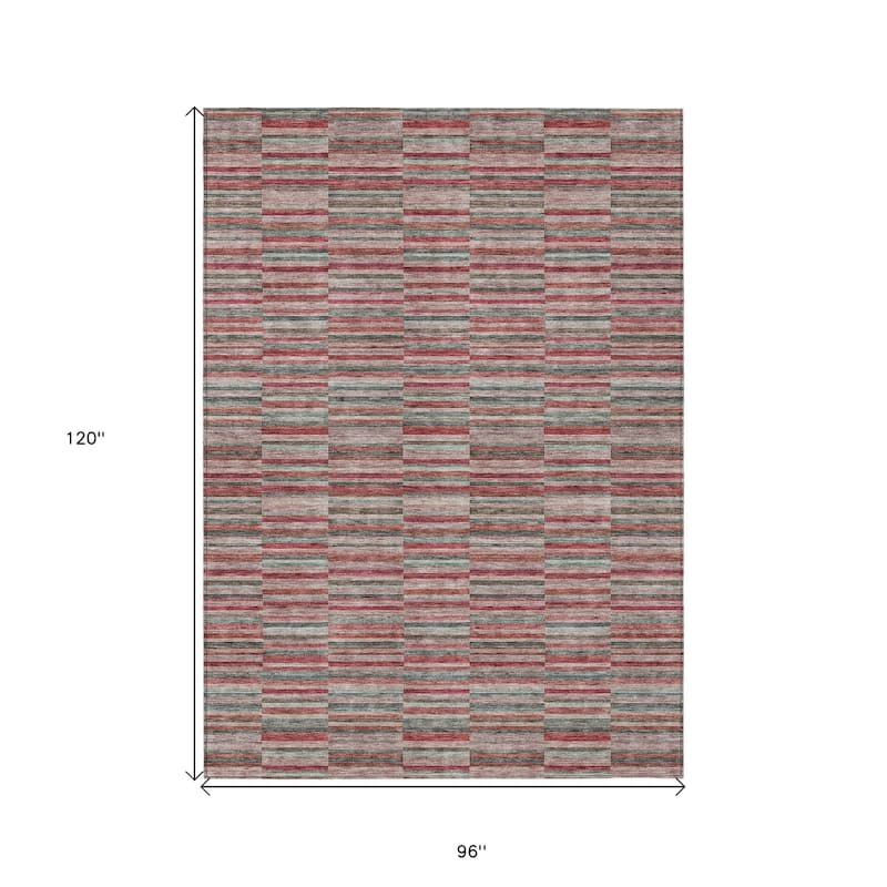 HomeRoots Striped Transitional Rectangle Outdoor Rug