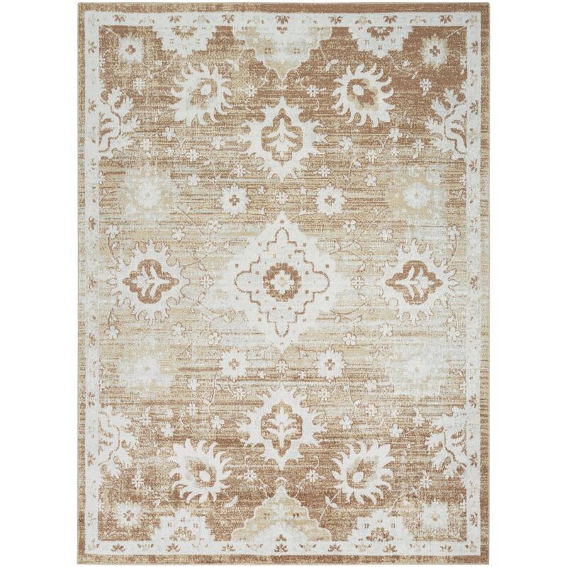 Nourison Astra Machine Washable Indoor only Persian Area Rug - 6' 7" x 9' - Copper - Rectangle