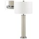 preview thumbnail 4 of 8, SAFAVIEH Lighting 32-inch Ollie Faux Woven Leather Cream Table Lamp (Set of 2) - 15"x15"x31.5"