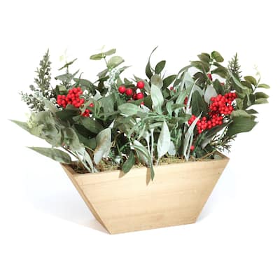 National Tree Company 22 in. Christmas Eucalyptus and Berry Arrangement - 22 in