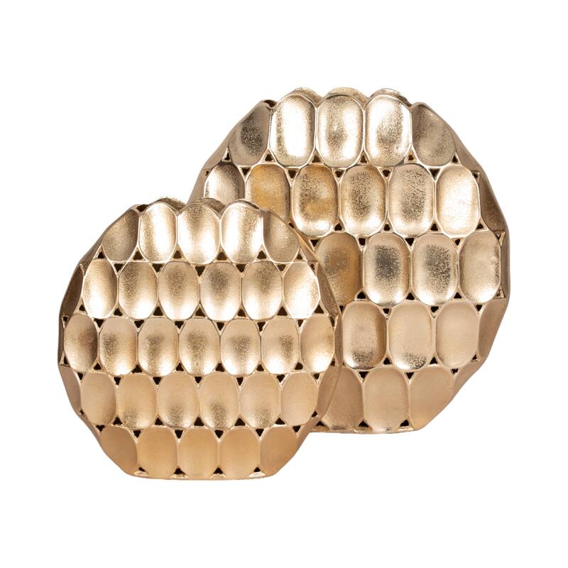 Sagebrook Home Modern Metal Textured Oval Vase