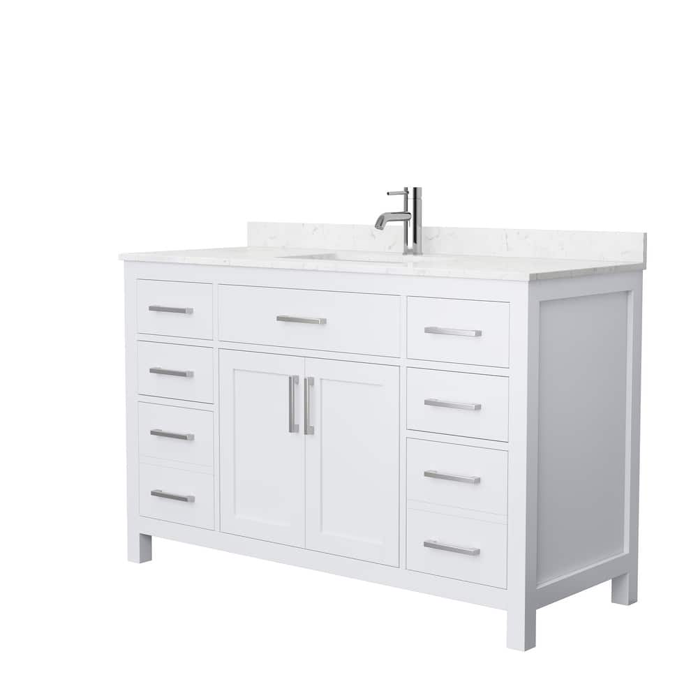 Beckett 54-Inch Transitional Marble Top Single Vanity