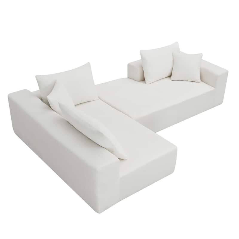 Contemporary Sofa Set Convertible Sleeper Adjustable Back LShape