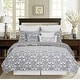 preview thumbnail 2 of 1, Heather Grey & White Damask Reversible Diamond Twin Quilt Set Machine Washable Cotton Quilt Set
