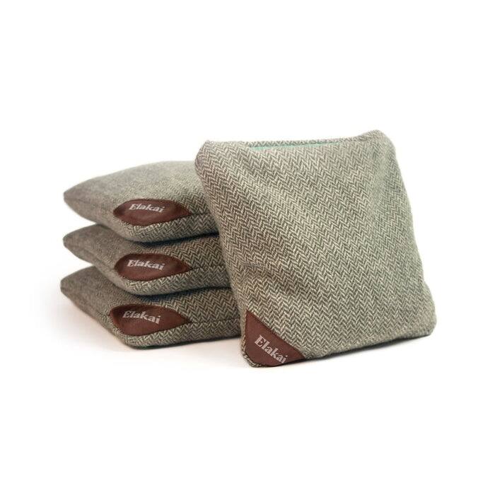 Elakai Herringbone All-Weather Pro Cornhole Bags (Set of 4) - Green Sprout