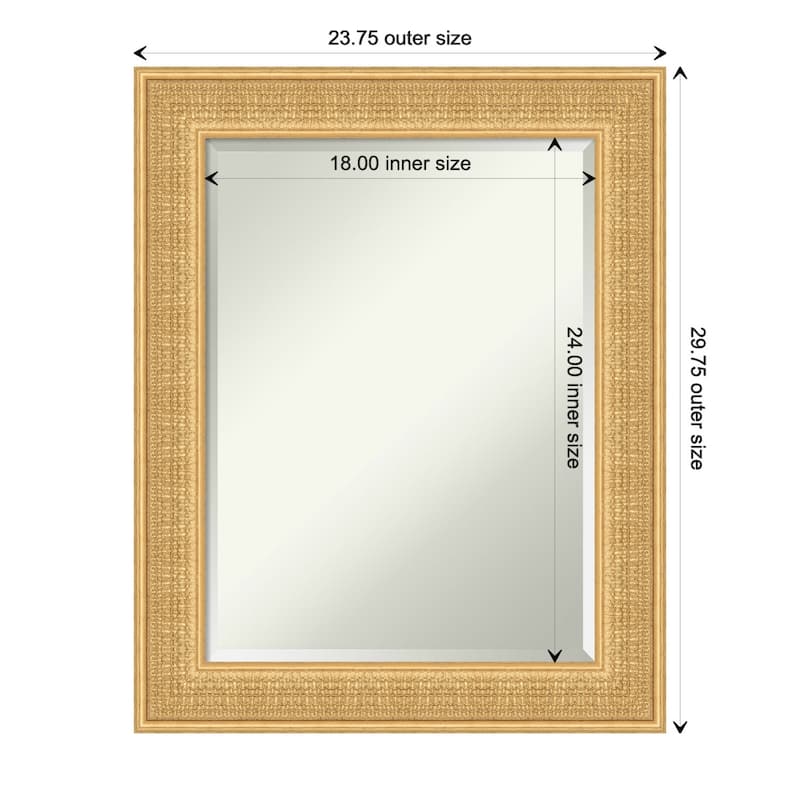 Trellis Beveled Wood Framed Bathroom Vanity Wall Mirror - Trellis Gold - Glass Size 18x24