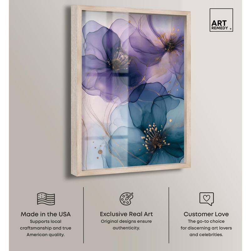 Gilded Cyanescence II Shadowbox by Art Remedy