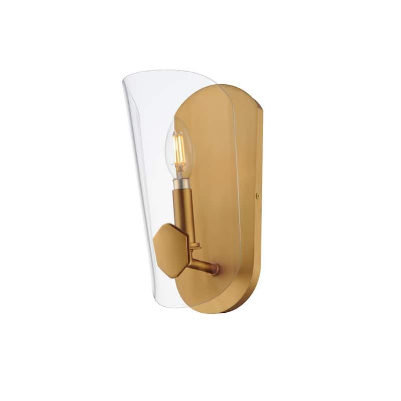 Maxim 32351CL Armory 11" Tall Wall Sconce - Natural Aged Brass
