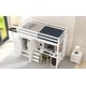 preview thumbnail 7 of 16, Twin Loft Bed wStairs and Desk, Wardrobe and Storage Drawers, White