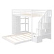 preview thumbnail 1 of 14, Multifunctional Twin Over Full Bunk Bed with 3-layer Shelves, Drawers and Storage Stairs