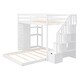 preview thumbnail 1 of 7, Twin Over Full Bunk Bed w/ Shelves, Drawers and Storage Stairs, Cream White - Full