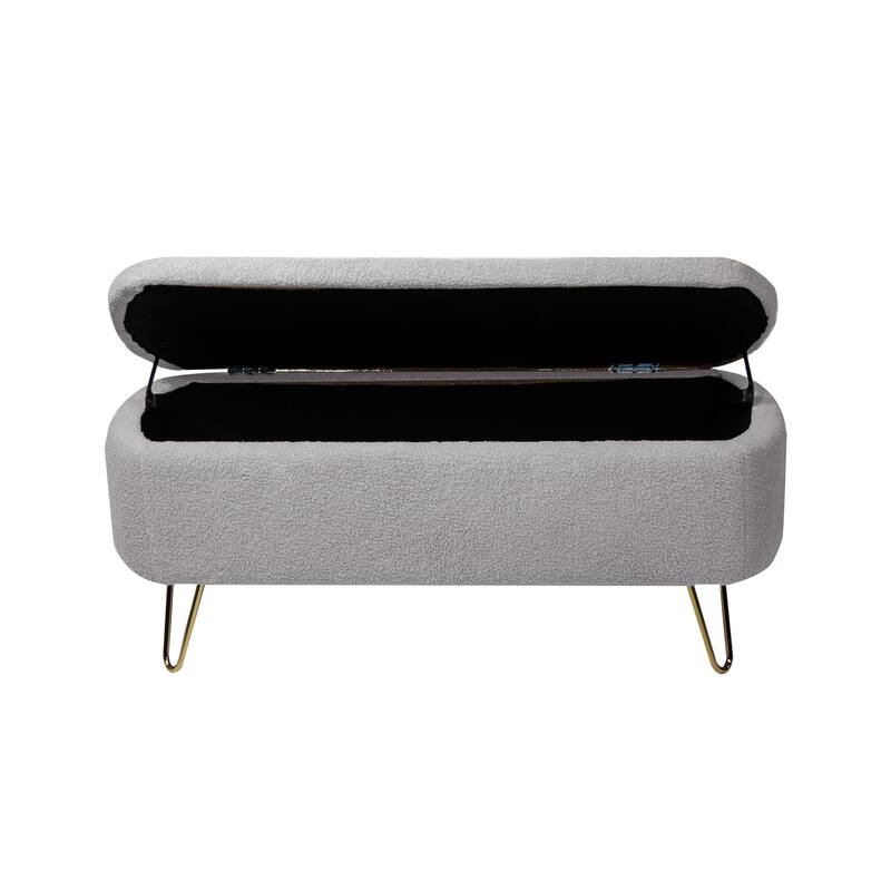 Modern Entryway Bench Ottoman Upholstered Padded with Storage