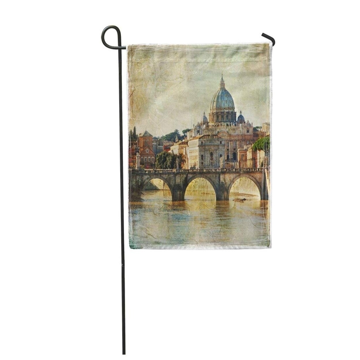 Shop Vintage San Pietro Basilica Rome Retro Styled Italian Travel Holiday Italy Cityscape Garden Flag Decorative Flag House On Sale Overstock 31347423