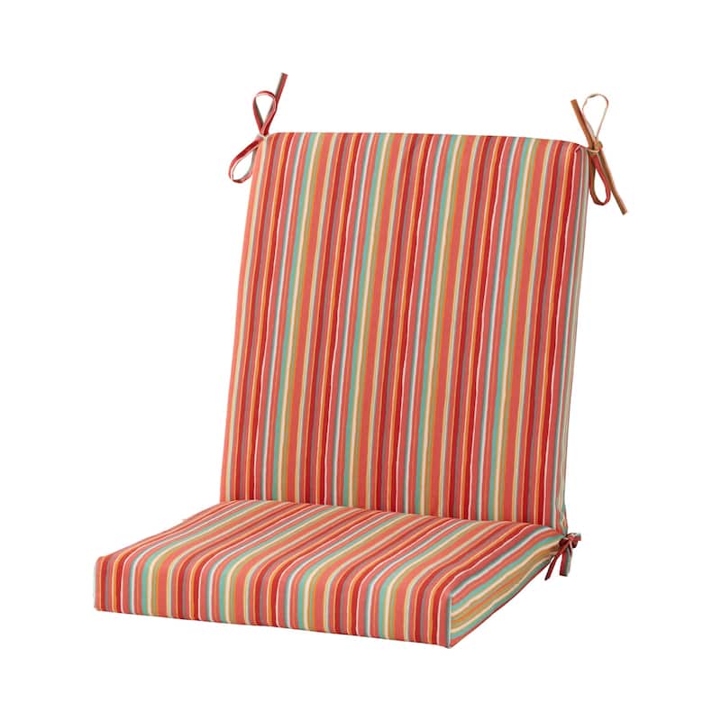Greendale Home Fashions Outdoor High Back Chair Pad - Watermelon Stripe