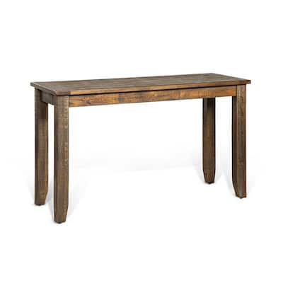Flint Sofa Table, Dark Brown Mahogany Wood Frame, Rectangular 48 Inch