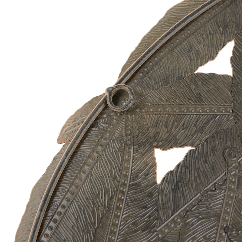 Madison Park Rosalie Textured Feather 3-piece Metal Disc Wall Decor Set