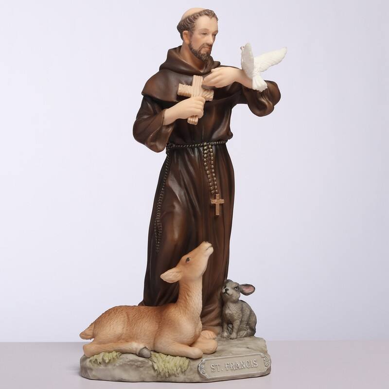 6.1 inches Height Polyresin Saint Francis of Assisi Multicolor Finish Figurine