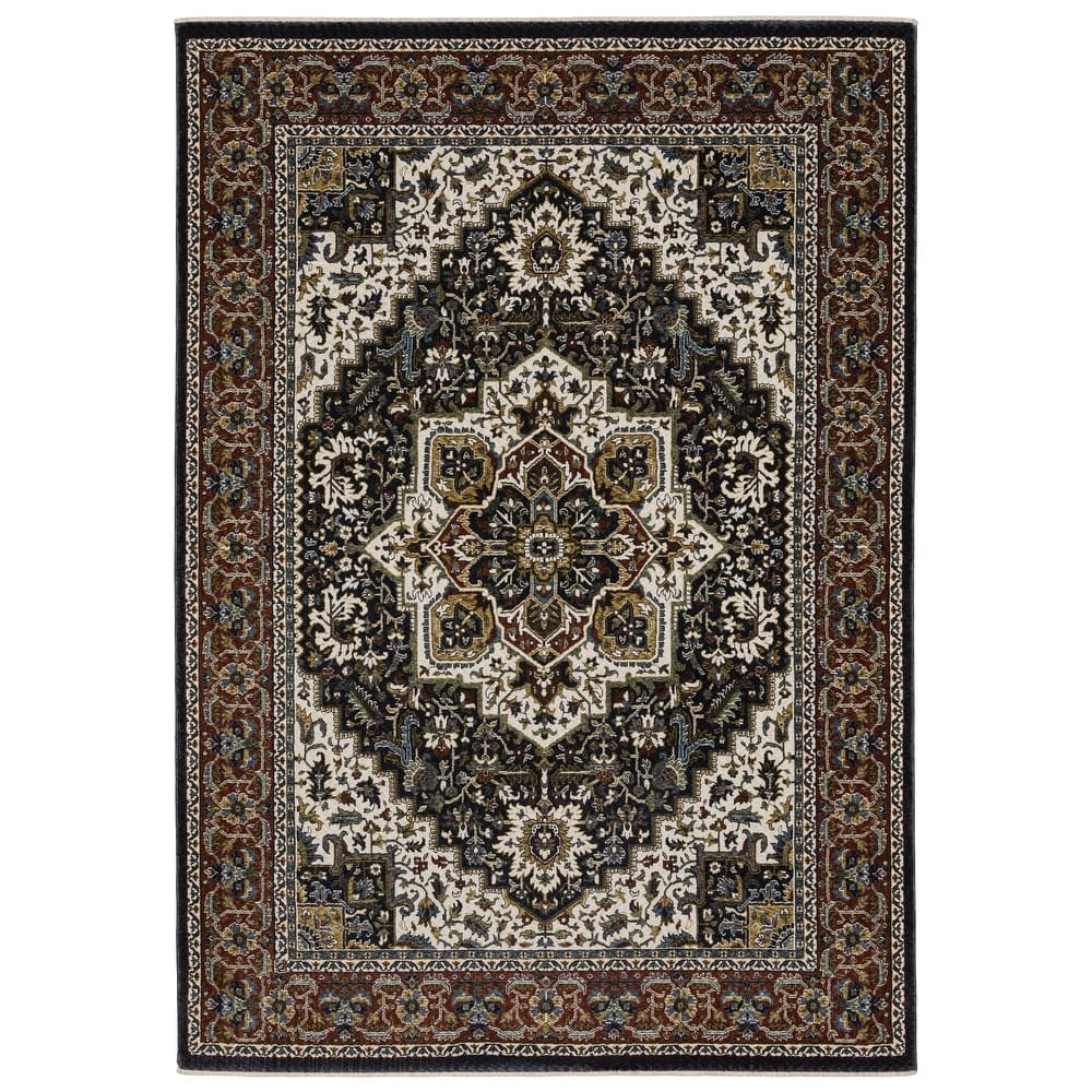 Style Haven Victoria Center Medallion Red/ Multi Area Rug
