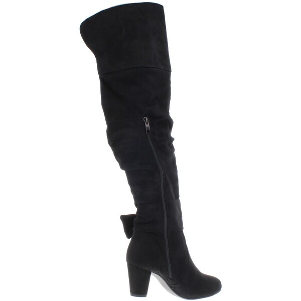 tall black suede boots