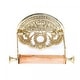 preview thumbnail 6 of 13, Vintage Brass Wall Mount Toilet Paper Holder 7.25 Inch with Wooden Roll - Renovators Supply
