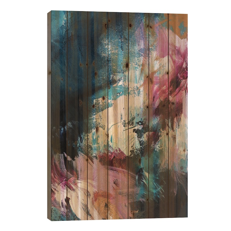 Gongbi II Print On Wood by Sana Jamlaney - Multi-Color - 26x18x1.5