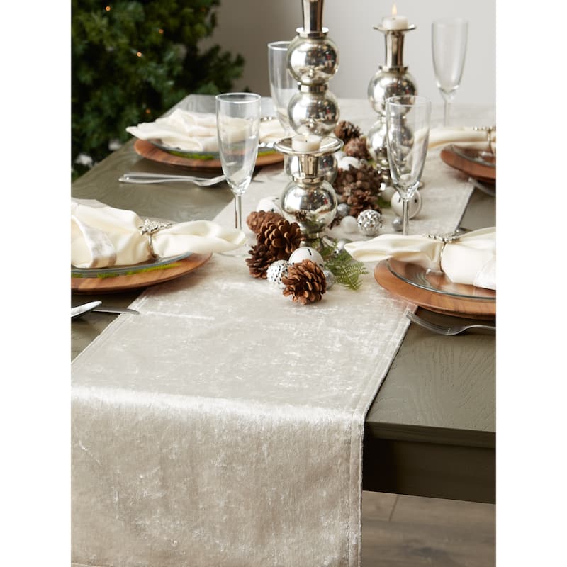 DII Black Velvet Table Runner