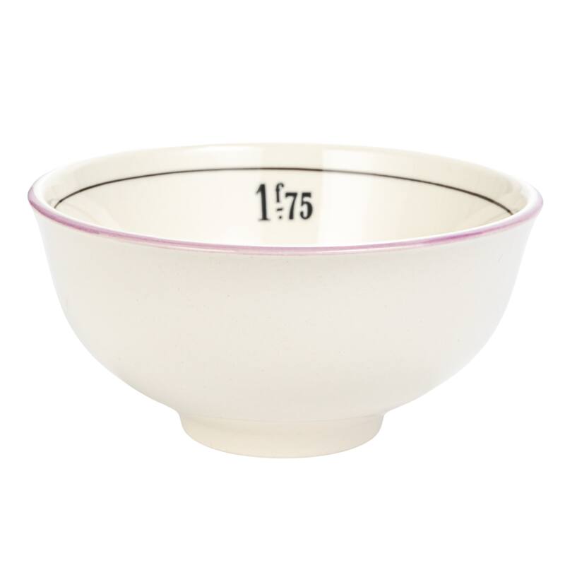 Stoneware Bowl Set with Factorial Numbers Design - 4.8"L x 4.8"W x 2.3"H