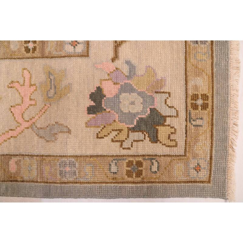 ECARPETGALLERY Hand-knotted Modern Oushak Grey Wool Rug - 7'11 x 9'11