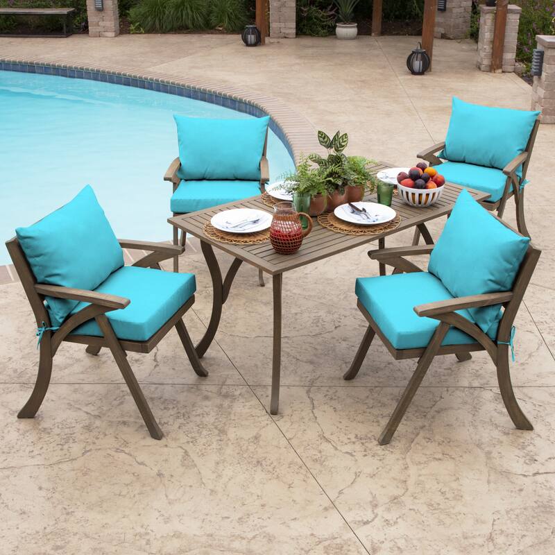 ARDEN Leala Texture 21-inch Square Patio Chair Cushion Set