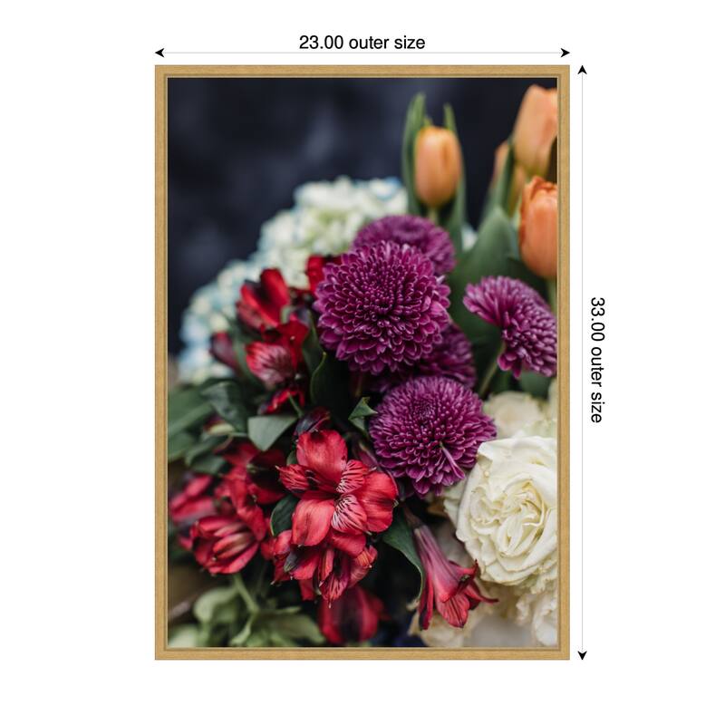 Kate and Laurel Sylvie Wine Bouquet Framed Canvas by Alicia Abla