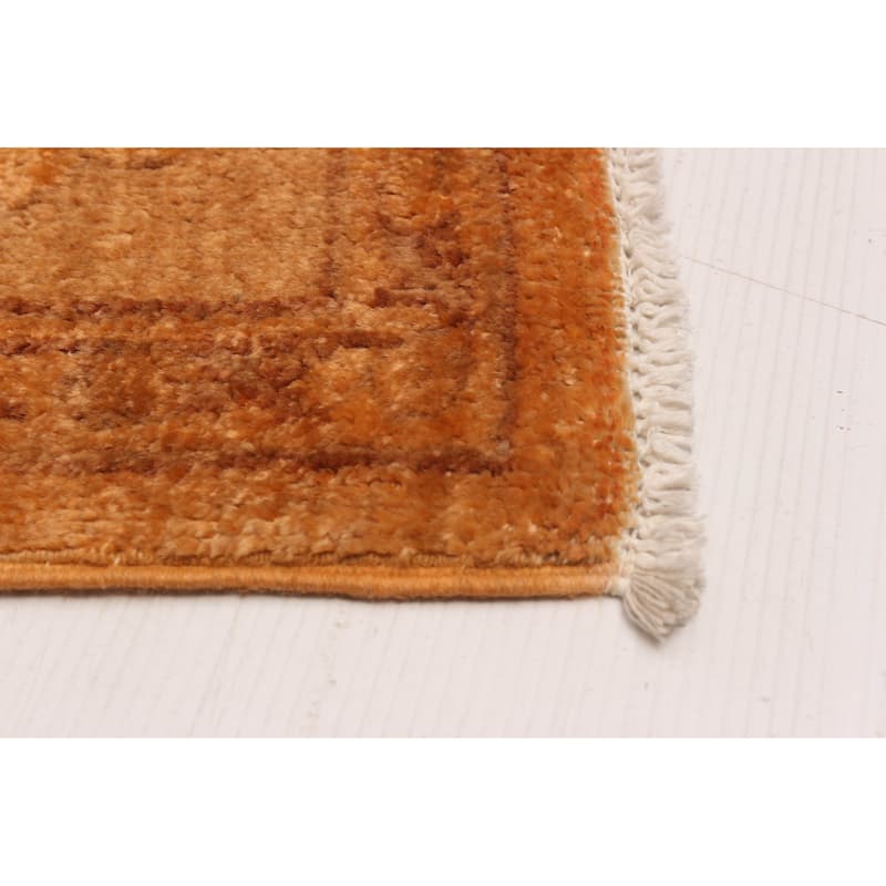 ECARPETGALLERY Hand-knotted Vibrance Orange Wool Rug - 6'2 x 9'1