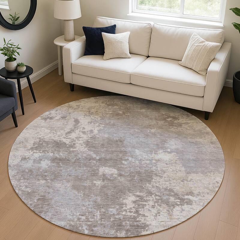 Machine Washable Indoor/ Outdoor Chic Modern Chantille Rug