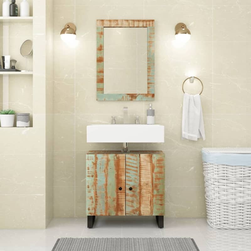 vidaXL Bathroom Furniture Set Mixed Color - 13.0 x 24.4 x 22.8 in