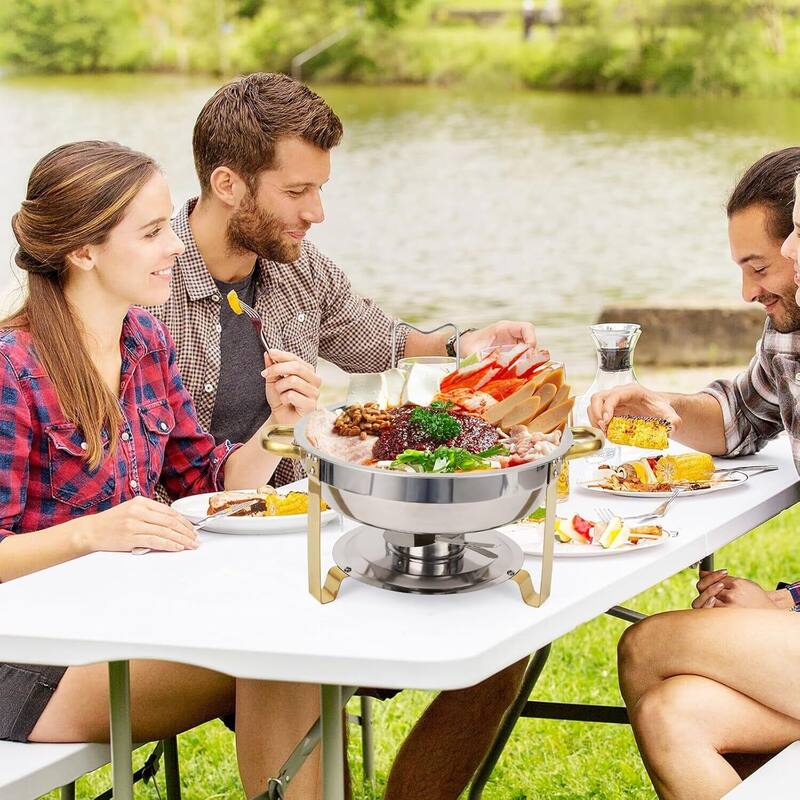 Set of 4 5 Qt Chafing Dishes, Food Warmers for Buffet - 4 Pcs