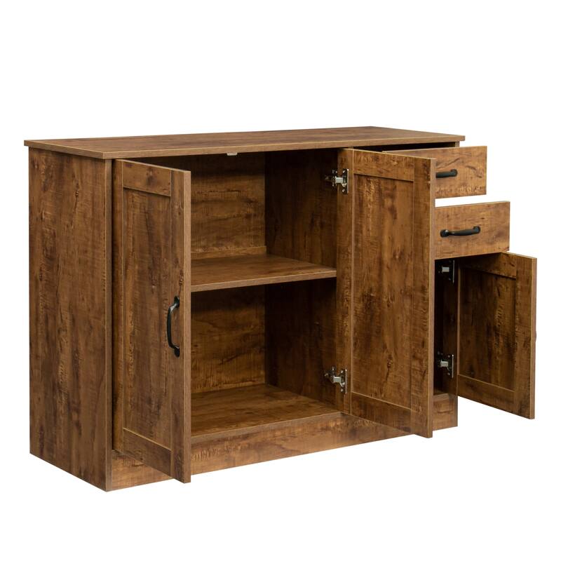 Modern Wood Buffet Sideboard with 2 doors&1 Storage and 2drawers