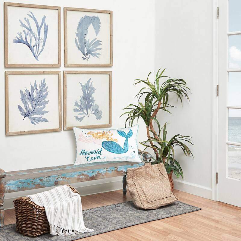 14" x 24" Mermaid Love Embroidered Throw Pillow