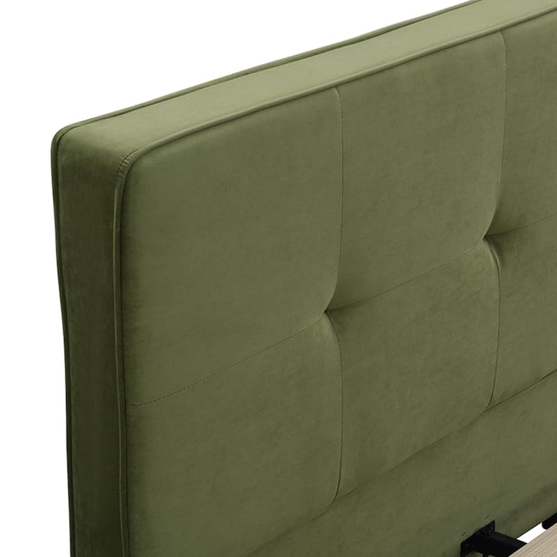 Upholstered Platform Bed King Size Velvet Bed Frame