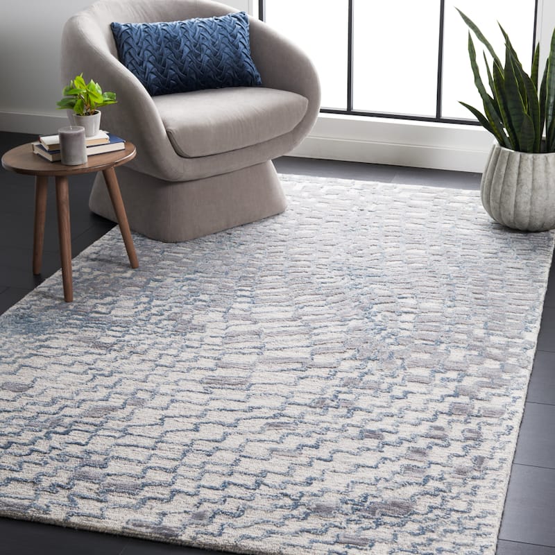 SAFAVIEH Handmade Metro Alberica Modern Wool Rug - 3' x 5' - Grey/Ivory