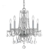 Traditional Crystal 5 Light Spectra Crystal Chrome Mini Chandelier - 18 ...