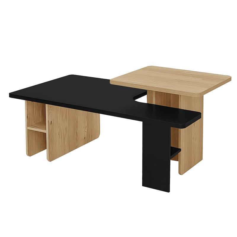 Set of 2 Nesting Coffee Tables, Farmhouse Style