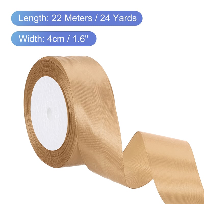 24 Yards Satin Ribbon Polyester for Gift Decoration - Khaki