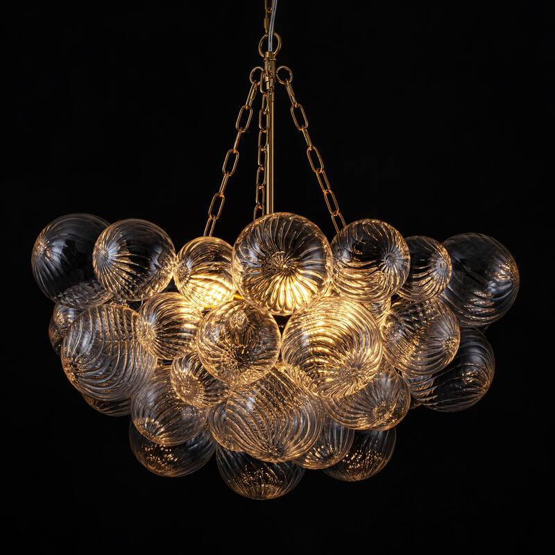 Starsky 6-Light Swirled Bubble Glass Globe chandelier