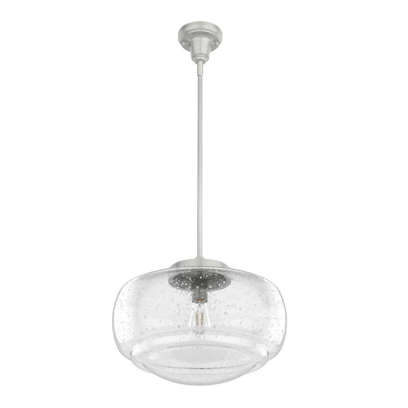 Hunter 16" Saddle Creek 1 Light Pendant / Semi-Flush Mount Ceiling Light - Entry, Kitchen Island, Dining Room - Schoolhouse