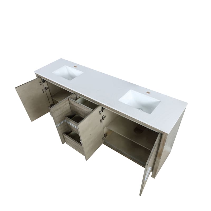 Lafarre 30 in W x 20 in D Rustic Acacia Bath Vanity and White Quartz Top