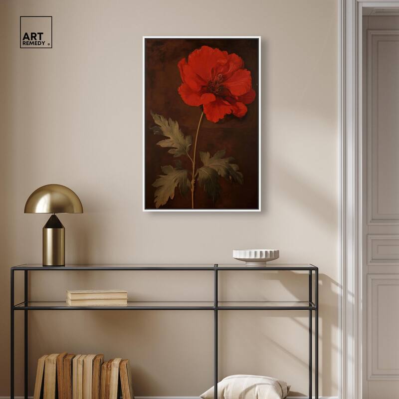 Flourish in Red I Canvas by Art Remedy