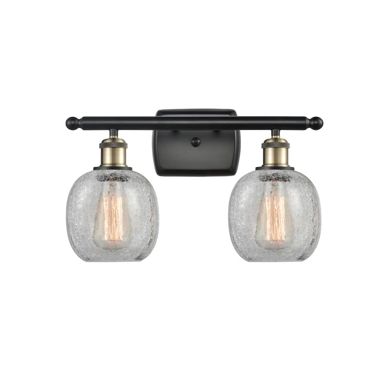 Innovations Lighting Belfast 2 Light 16" Wide Bathroom Vanity Light - Black Antique Brass / Clear Crackle
