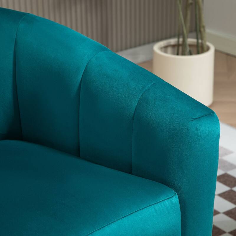 Modern Velvet Gold Accent Armchair